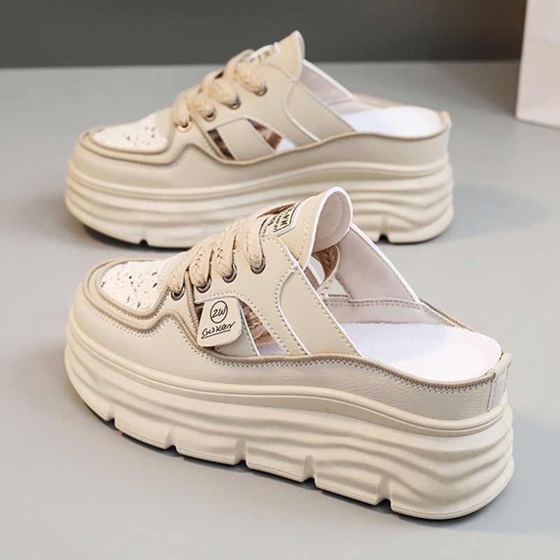 Ελαφρύ, αναπνεύσιμοι συμπαγές με χοντρές σόλες για γυναίκες-GR