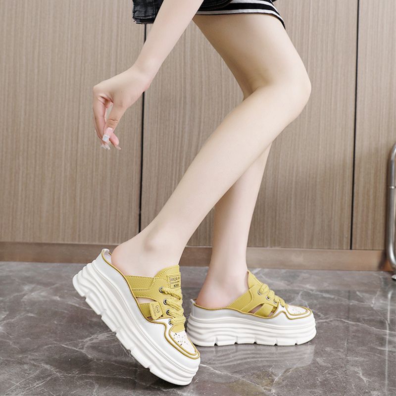 Ελαφρύ, αναπνεύσιμοι συμπαγές με χοντρές σόλες για γυναίκες-GR