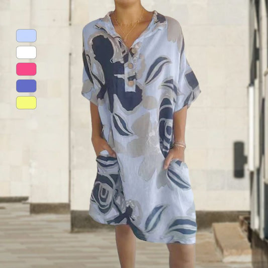 🔥Casual κομψό φόρεμα με στάμπα για γυναίκες-GR