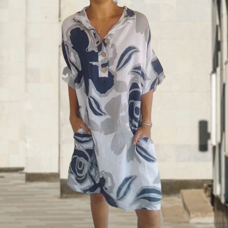 🔥Casual κομψό φόρεμα με στάμπα για γυναίκες-GR