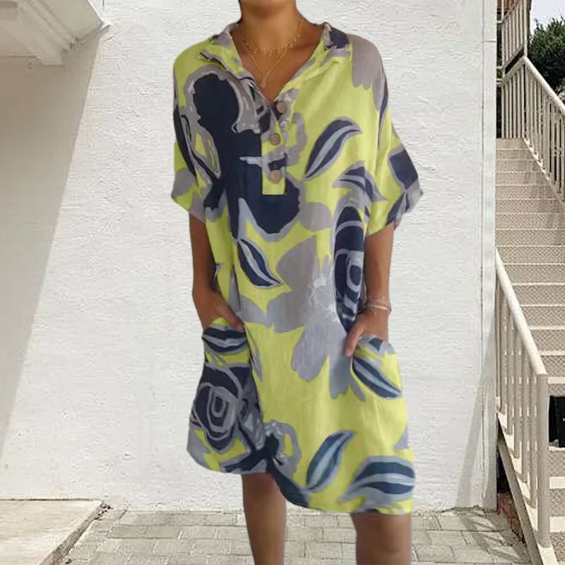 🔥Casual κομψό φόρεμα με στάμπα για γυναίκες-GR