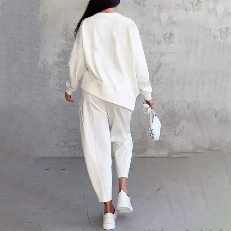 Σετ Divdaļīgs ή μακριά κοντά μανίκια και παντελόνι ή στρογγυλή λαιμόκοψη