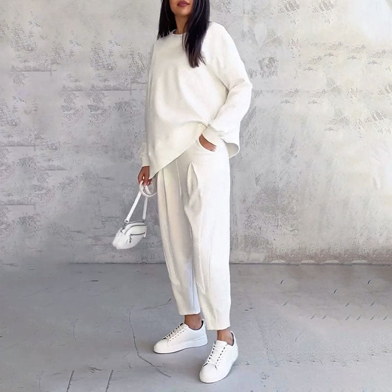 Σετ Divdaļīgs ή μακριά κοντά μανίκια και παντελόνι ή στρογγυλή λαιμόκοψη