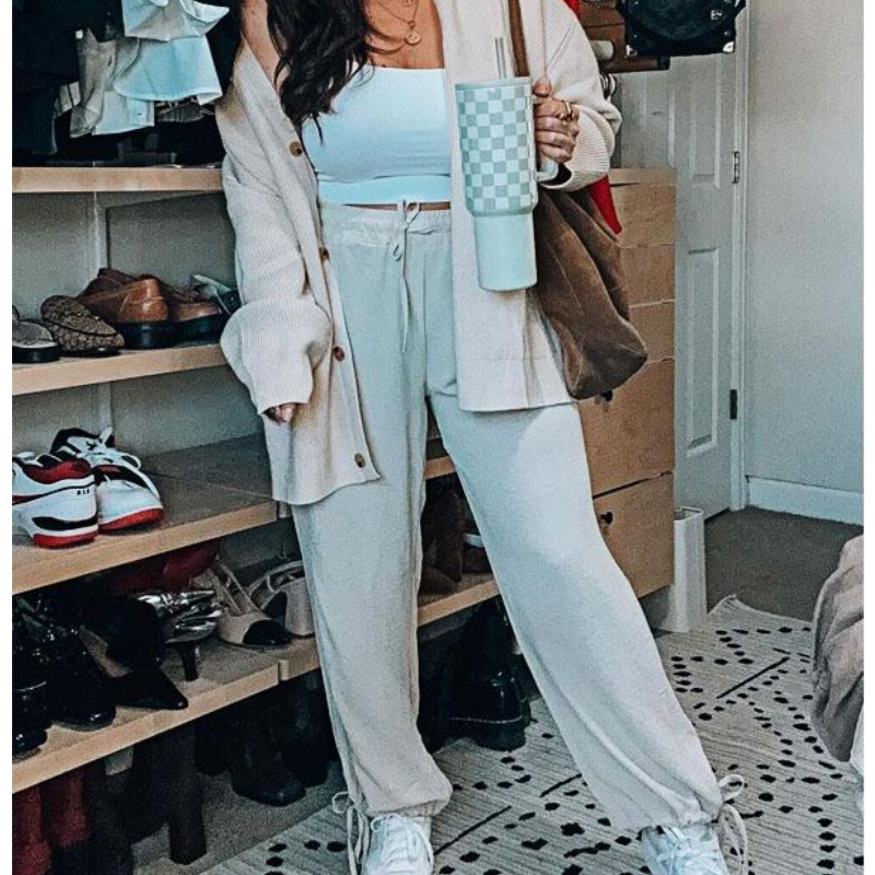 💝Zenski dvodelni komplet - platen jakna in pants na gumbe-SI