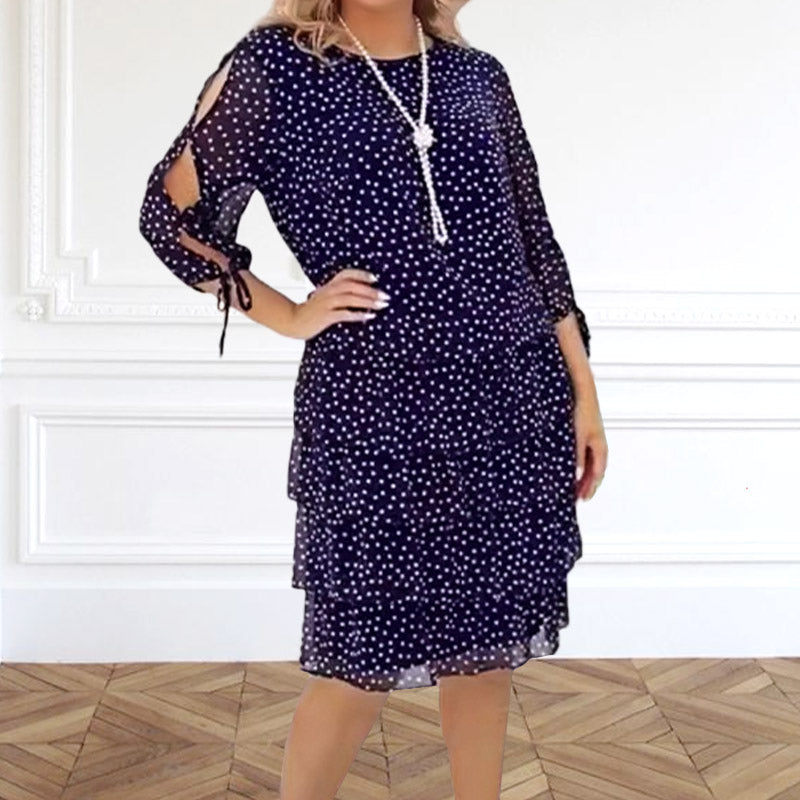 Dámske ležérne viacvrstvové vzorované šaty-GR