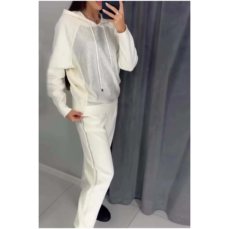 🍂 Εποχιακές εκπτώσεις ❄️ Γυναικεία κουκούλα + παντελόνι για μπλουζάκι-GR