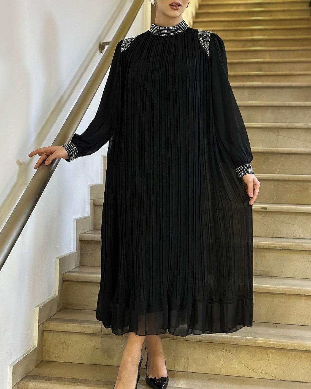 🌹Μάξι φόρεμα Nagubana με λαμπερά κρύσταλλα SI