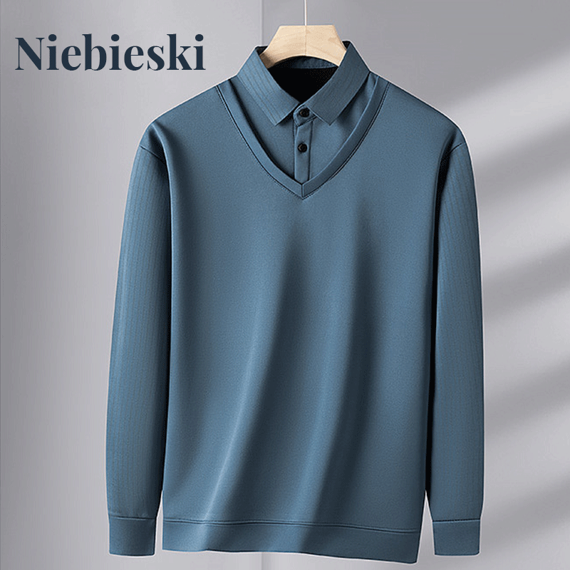 [Dovana pre mužov] Dviejų parti kostiumo imitacijos šilti marškinėliai pre mužov-LT