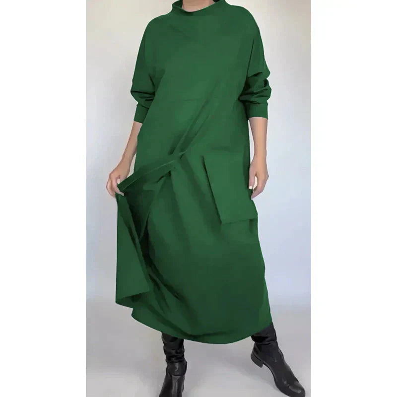 Nepravidelné voľné ležérne patchworkové maxi šaty-GR