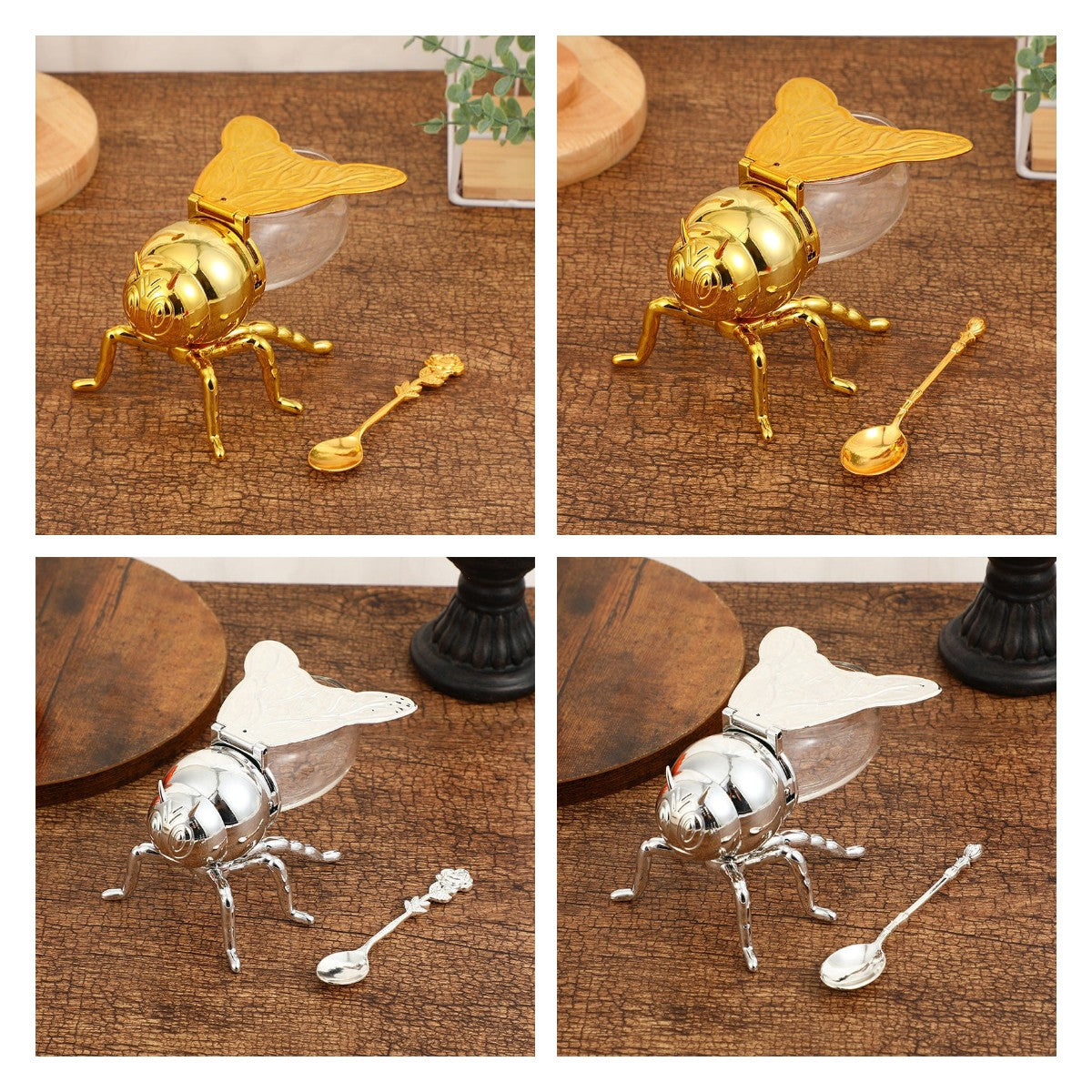 🍯Kūrybiškas bitės formos retro medaus indelis-LT