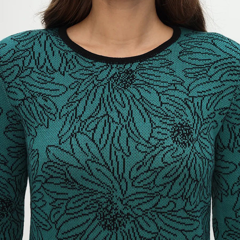 💃2025 Novinka v predobjednávke✨Potlačené rovné šaty s dlhým rukávom a výstrihom do V-SK