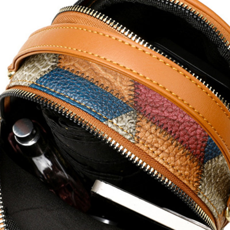 Γυναικεία τσάντα χιαστί με vintage γεωμετρικό σχέδιο-GR