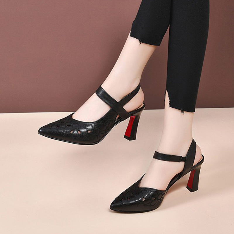 Dámske hlboké sandále so špicatou špičkou-SK