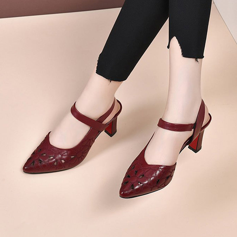 Γυναικεία πέδιλα με μυτερή μύτη-GR