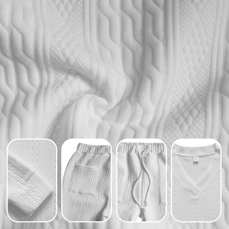 💥50% έκπτωση για περιορισμένο χρονικό διάστημα💥Ανδρικό πουλόβερ και φόρμα δύο τεμαχίων με V λαιμόκοψη-LT