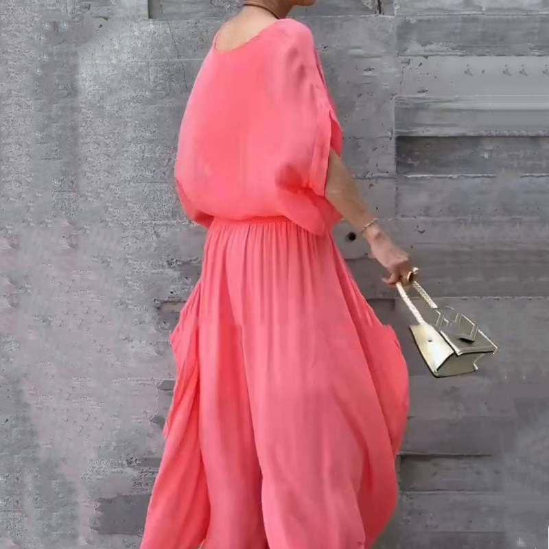 Laisvos viršaus ir plačios šifoninės kelnės, 2 dalių komplektas-LT