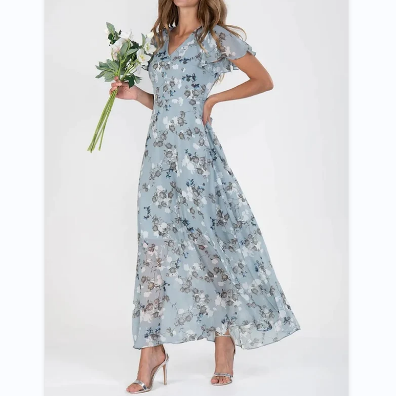 🌸 Lekka, krótka, kwiatowa sukienka maxi【M-3XL】