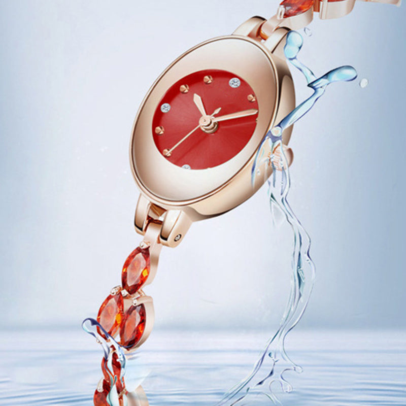 Δώρα για γυναίκες το 2025 💝🥰⌚ Γυναικείο ρολόι με χρωματιστά ζιργκόν σε μπρασελέ-GR