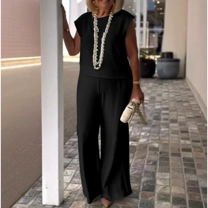 💖Dámska košeľa bez rukávov a bavlnené ľanové nohavice-SK