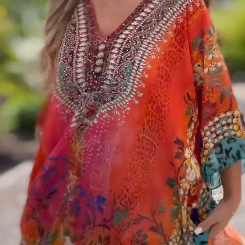 [S-5XL]🥰České voľné asymetrické šaty s výstrihom do V-SK