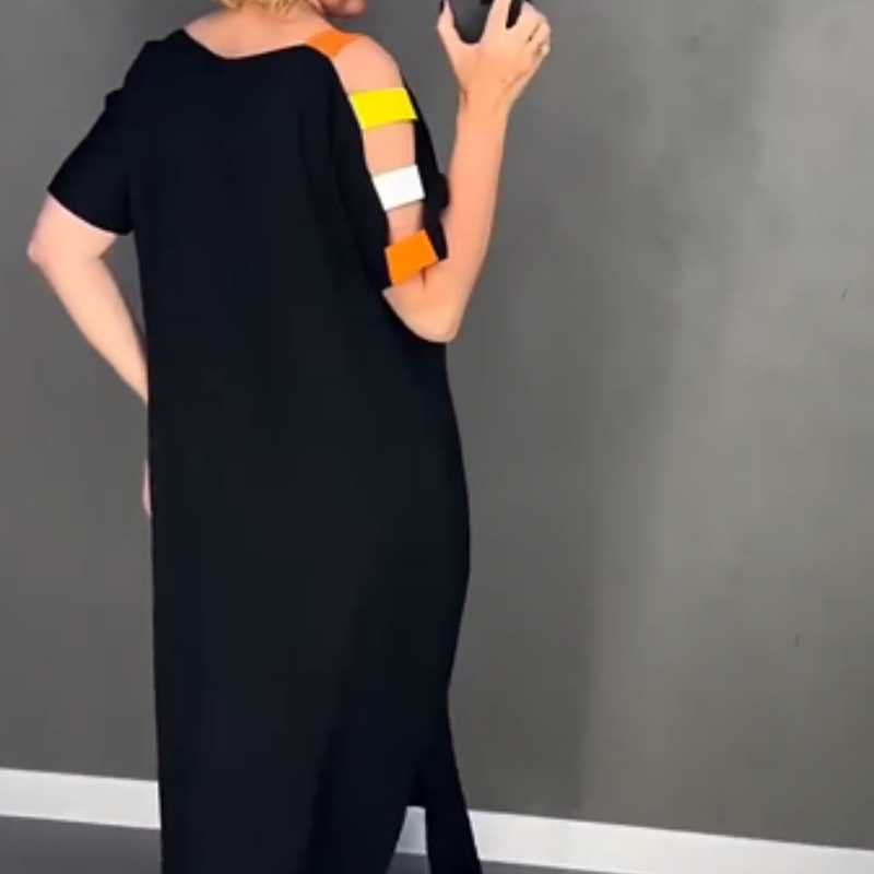 🍂Módne dámske šaty s krátkym rukávom s potlačou-SK