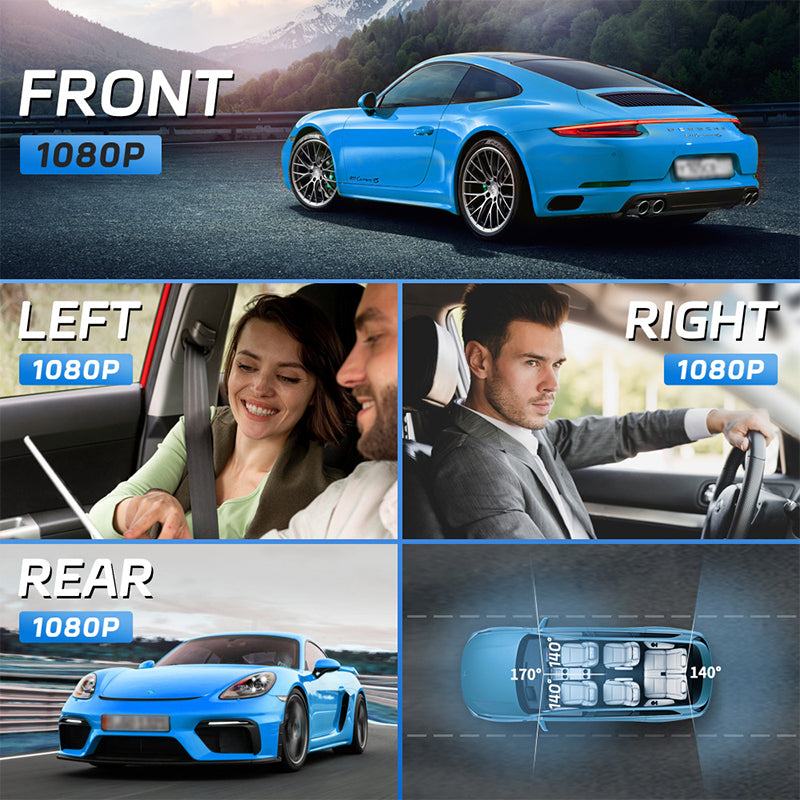 🔥Κάμερα αυτοκινήτου HD 4 καναλιών με νυχτερινή όραση-LT