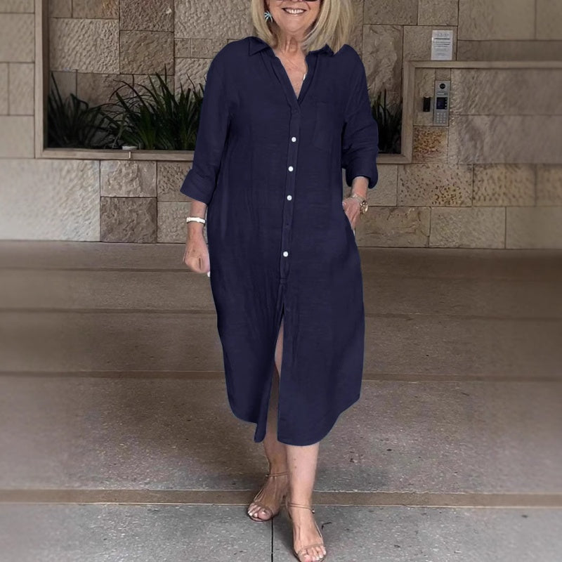 🔥Voľné bavlnené ľanové šaty pre ženy-SK