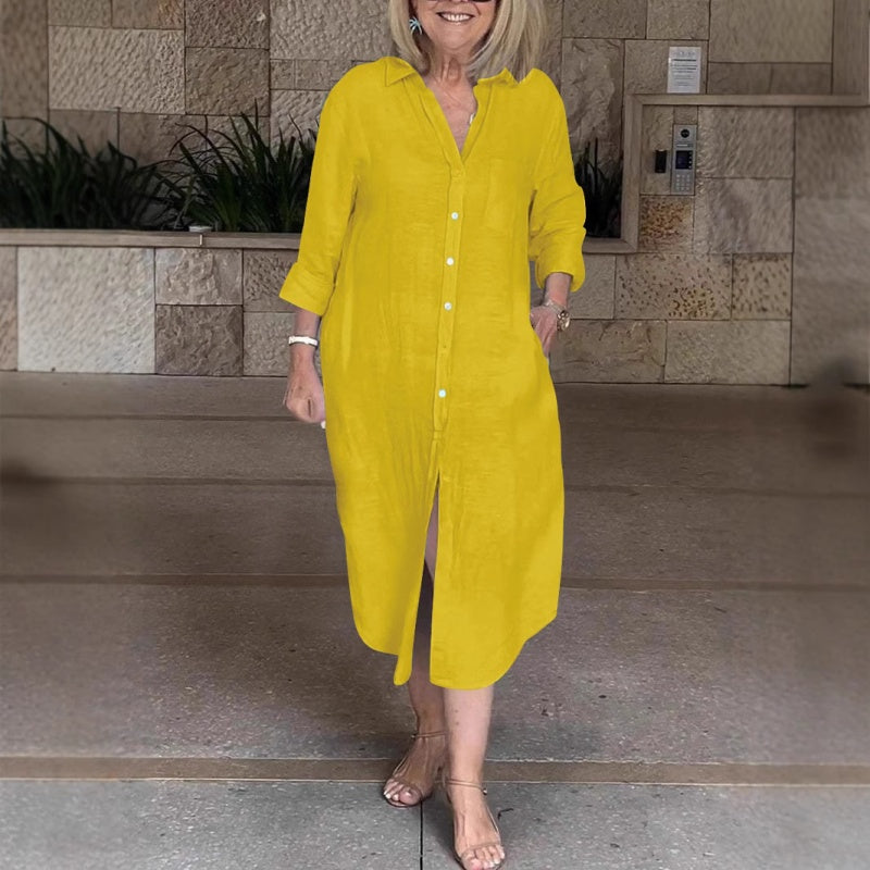 🔥Voľné bavlnené ľanové šaty pre ženy-SK