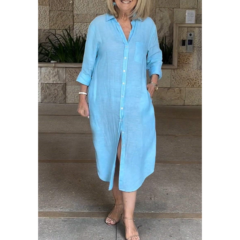 🔥Voľné bavlnené ľanové šaty pre ženy-SK
