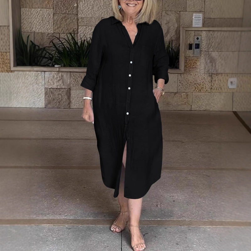 🔥Voľné bavlnené ľanové šaty pre ženy-SK