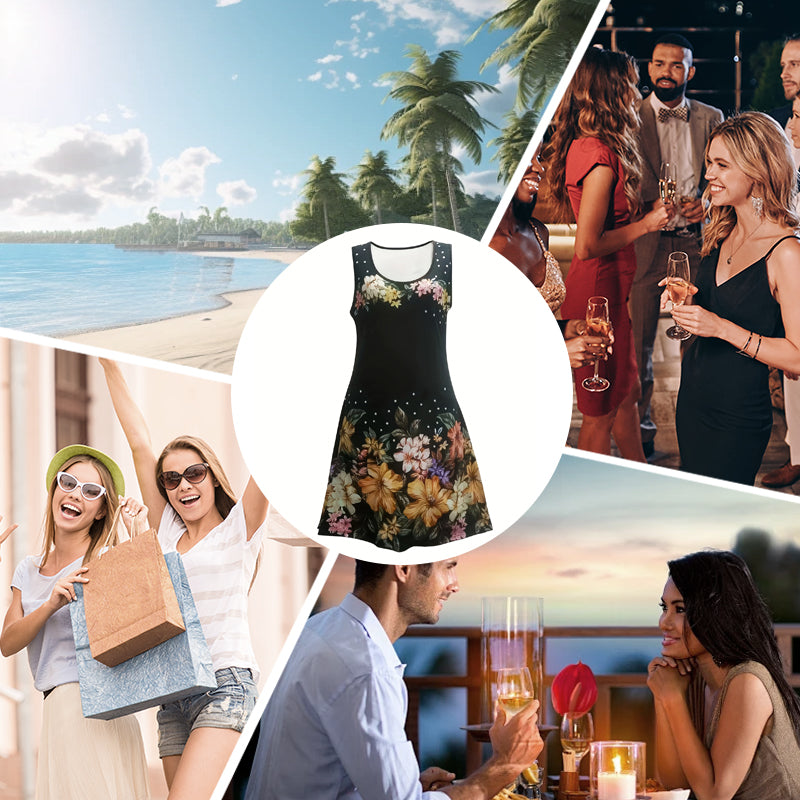 Moteriška berankovė gėlėta vasarinė suknelė-LT