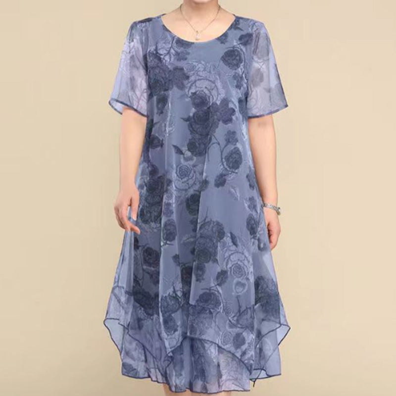 🌺Elegantiškos, laisvos šifoninės suknelės didesnių dydžių-LT