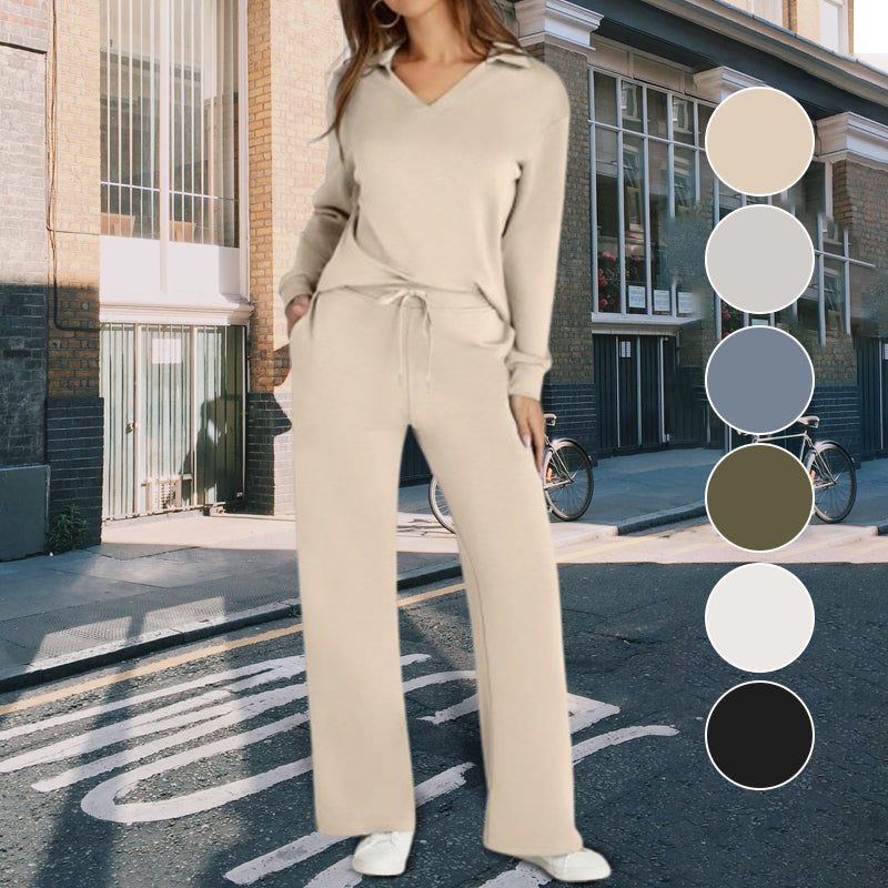 💕Γυναικείο μακρυμάνικο σετ σαλονιού 2 τεμαχίων με μακριά μανίκια-GR