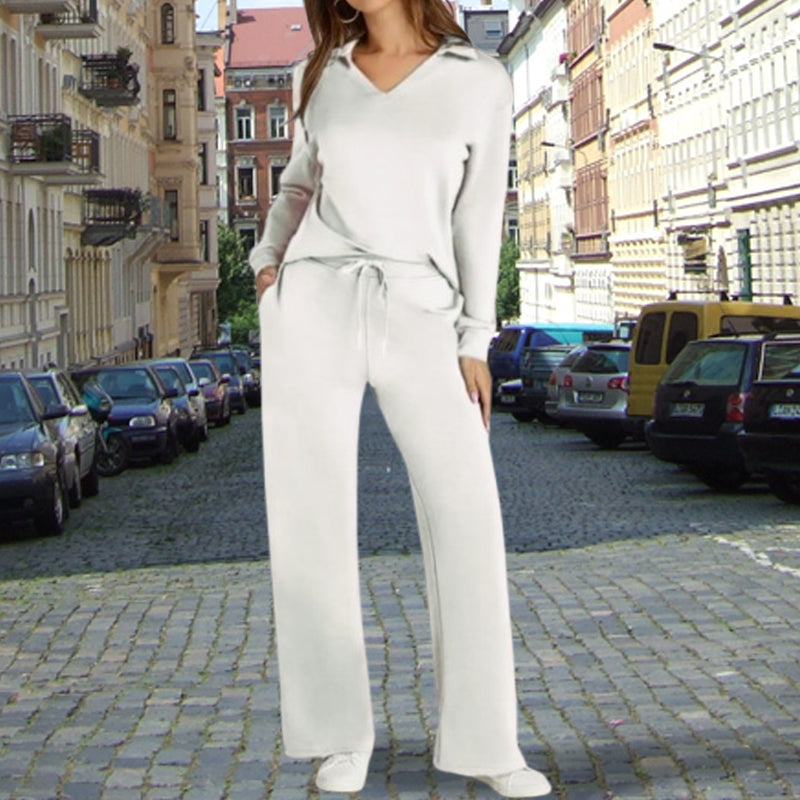 💕Γυναικείο σετ σαλονιού 2 τεμαχίων με μακριά μανίκια-LT