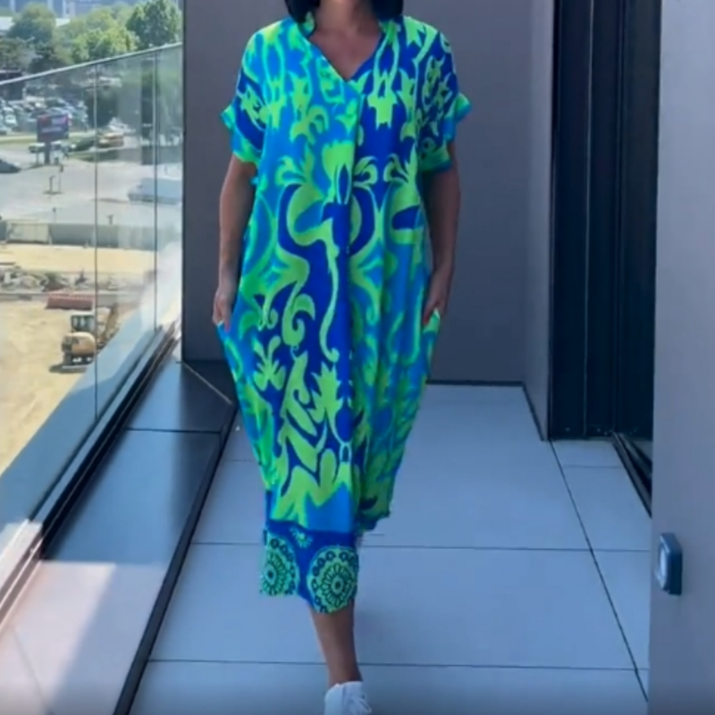 🌿Moteriška elegantiška suknelė su V formos iškirpte-LT