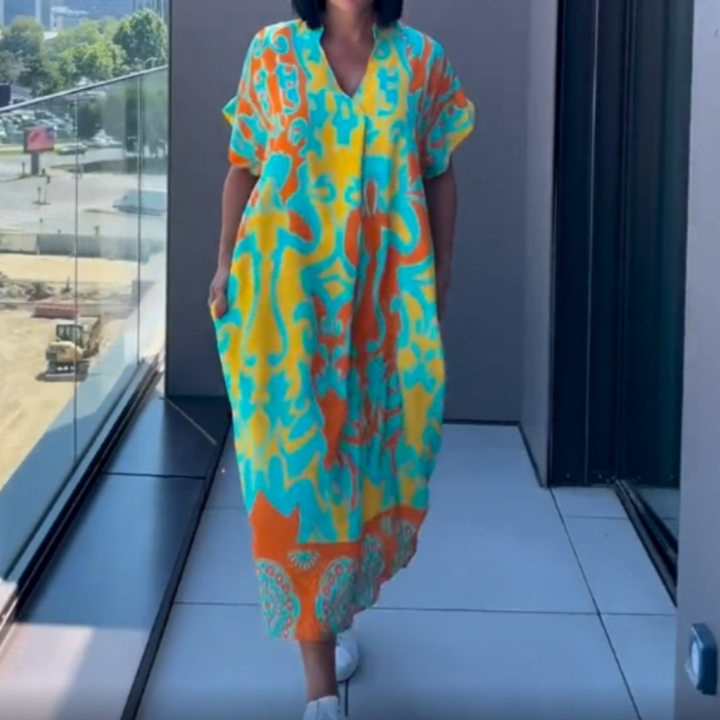 🌿Moteriška elegantiška suknelė su V formos iškirpte-LT