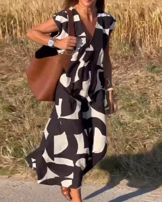 💕Αμάνικο φόρεμα με λαιμόκοψη σε V-GR