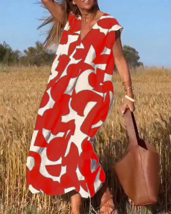 💕Αμάνικο φόρεμα με λαιμόκοψη σε V-GR