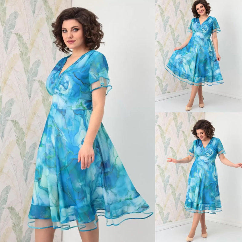 🌸Γυναικείο αέρινο μίντι φόρεμα-GR