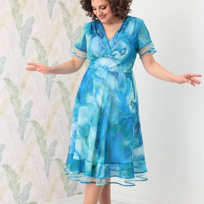 🌸Γυναικείο αέρινο μίντι φόρεμα-GR