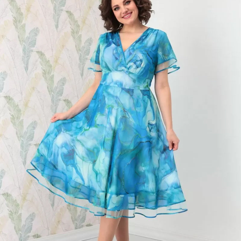 🌸Γυναικείο αέρινο μίντι φόρεμα-GR