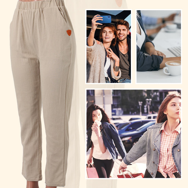 Pantalones casuales de lino transpirables-ES