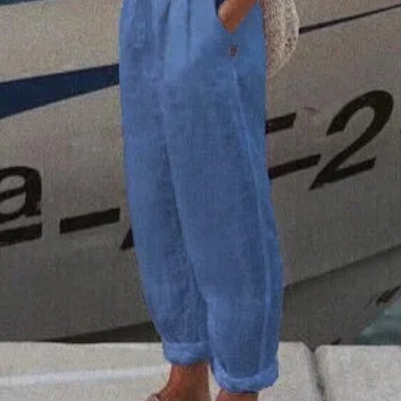 Pantalones casuales de lino transpirables-ES