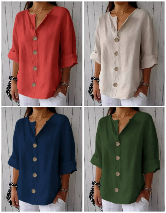 🔥Laisva moteriška palaidinė su sagomis-LT