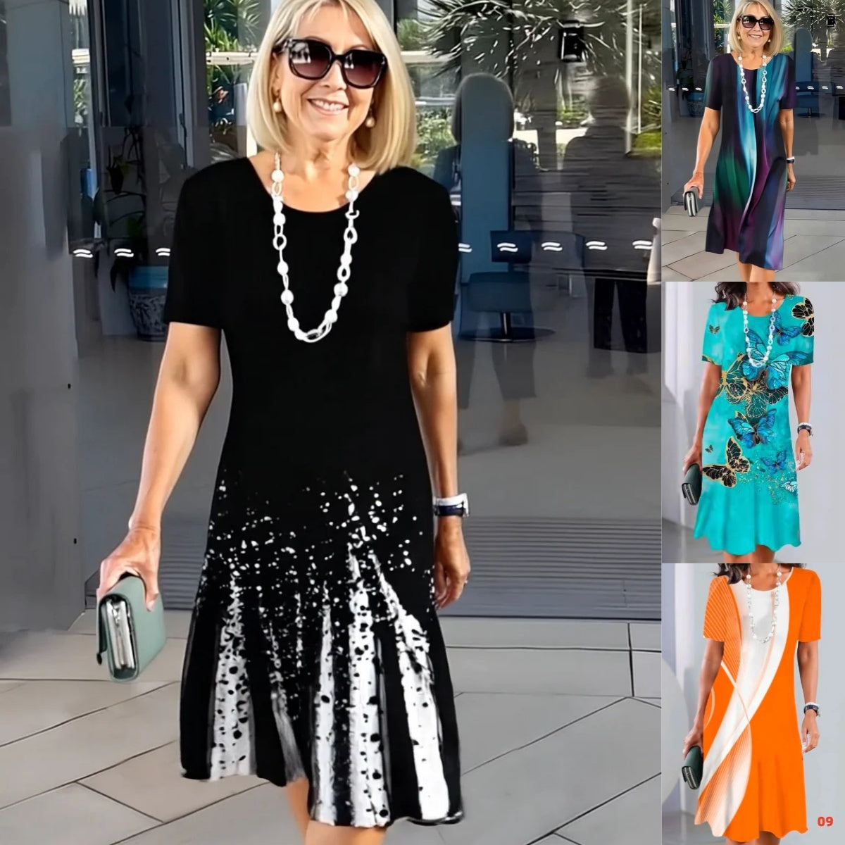 Moteriška Colorblock klostuota suknelė-LT