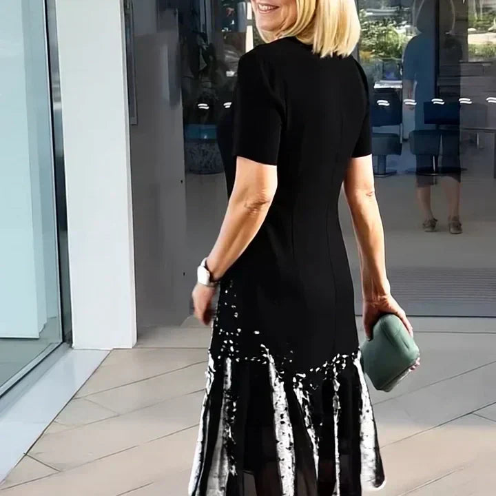 Moteriška Colorblock klostuota suknelė-LT