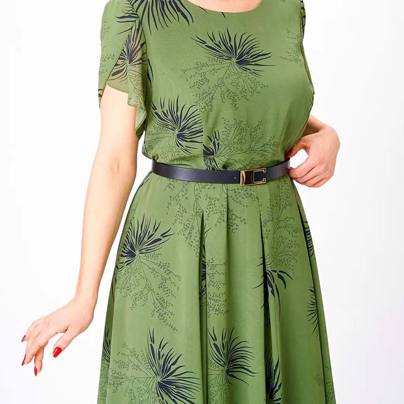 🔥 Φόρεμα σε γραμμή Α με ζώνη | Φόρεμα με φλοράλ και καλοκαιρινό στυλ-GR