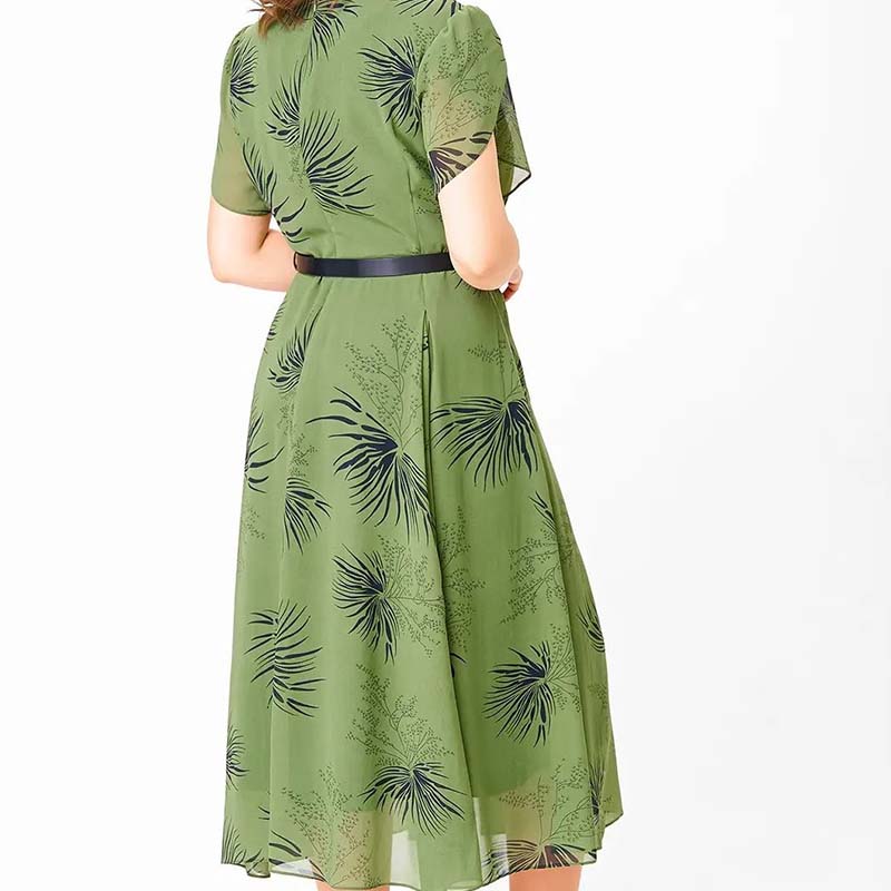 🔥 Φόρεμα σε γραμμή Α με ζώνη | Φόρεμα με φλοράλ και καλοκαιρινό στυλ-GR