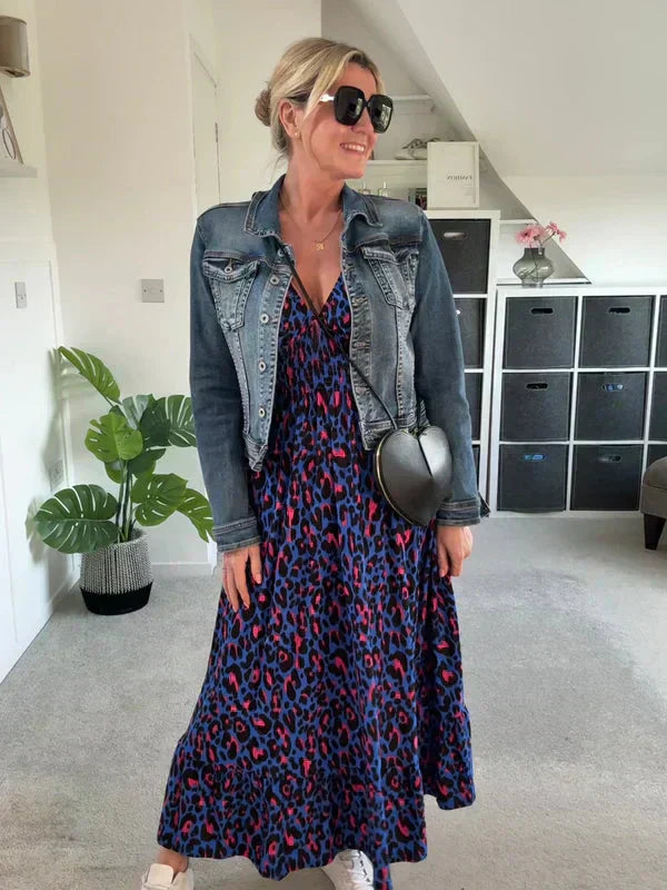 💥🔥Πλιέ φόρεμα με λεοπάρ μοτίβο-GR