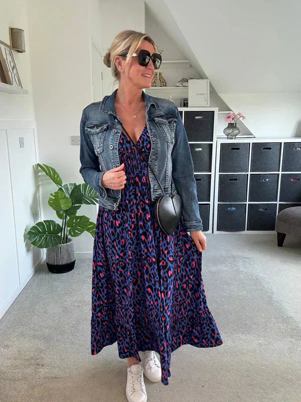 💥🔥Πλιέ φόρεμα με λεοπάρ μοτίβο-GR